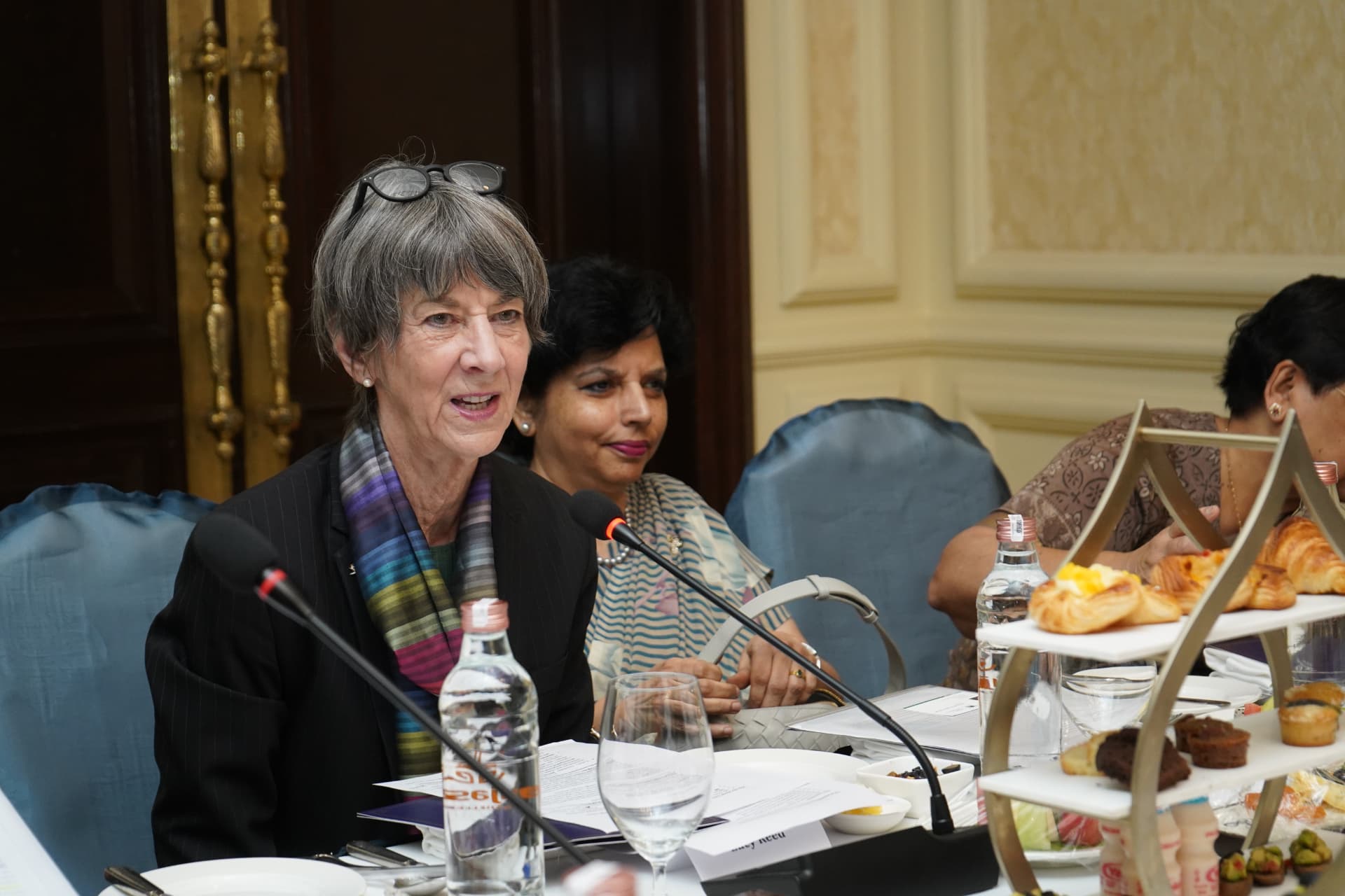 A senior practitioner speaking during the roundtable discussion